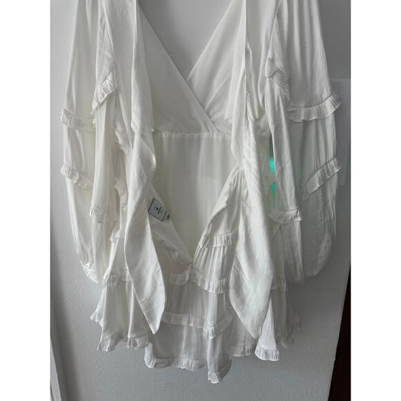 DB studio charmeuse ruffle mini dress back tie Perfect for a bride to be szL - Picture 16 of 16